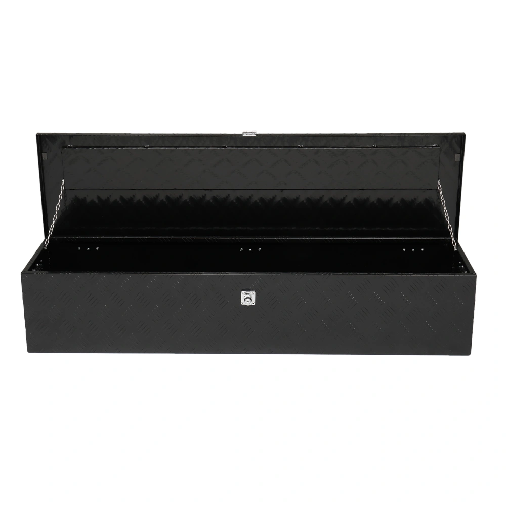 50 inch Aluminum Toolbox with Five Pattern Diamond Plate, Single Lock, Black Finish view 3