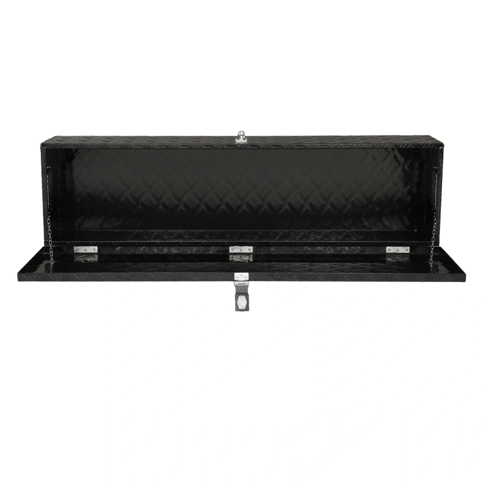 50 inch Aluminum Toolbox with Five Pattern Diamond Plate, Single Lock, Black Finish view 4