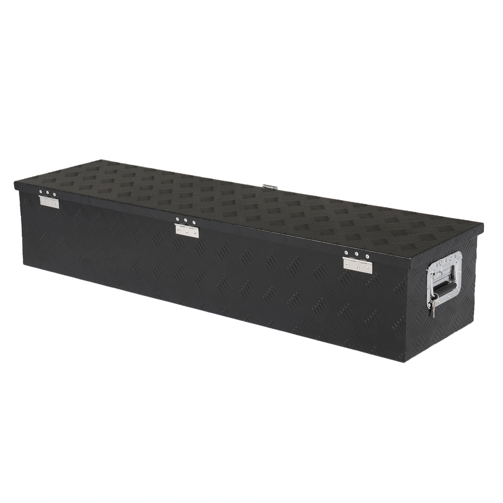 50 inch Aluminum Toolbox with Five Pattern Diamond Plate, Single Lock, Black Finish view 8