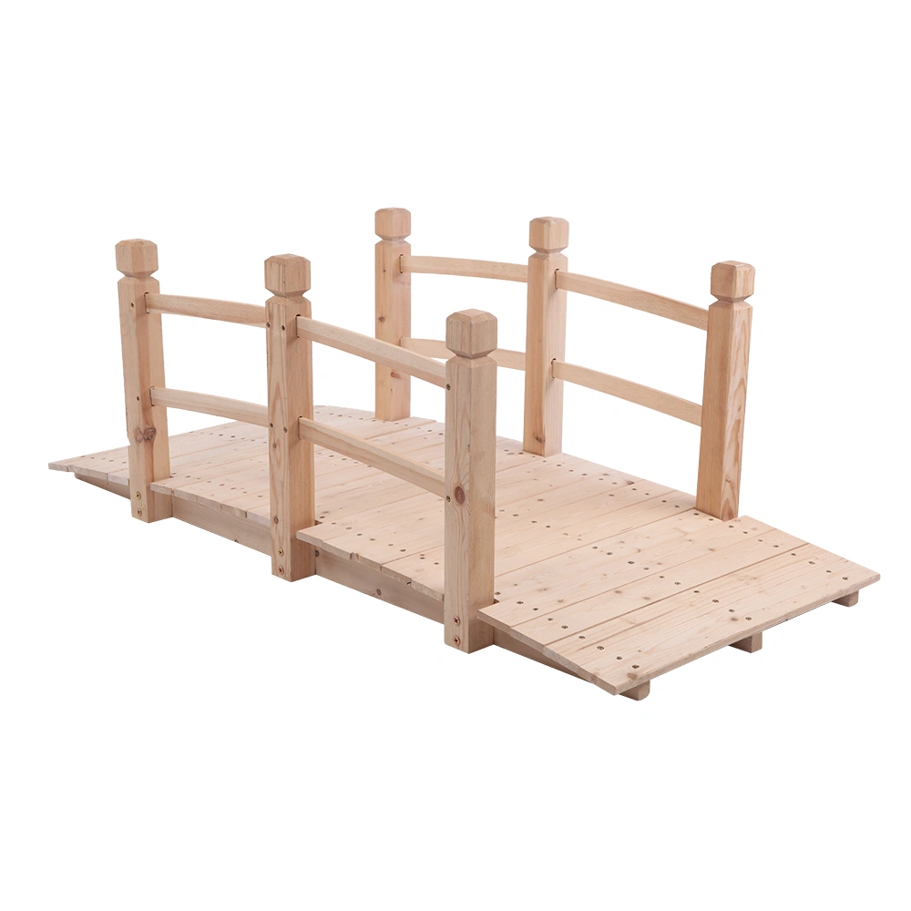 Arch Bridge Small Wooden Bridge Courtyard Outdoor Anticorrosive Wood Landscape Bridge Burlywood view 12