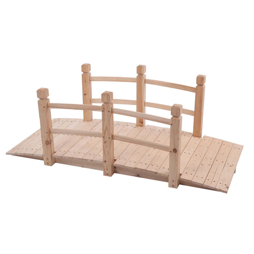 Arch Bridge Small Wooden Bridge Courtyard Outdoor Anticorrosive Wood Landscape Bridge Burlywood view 21
