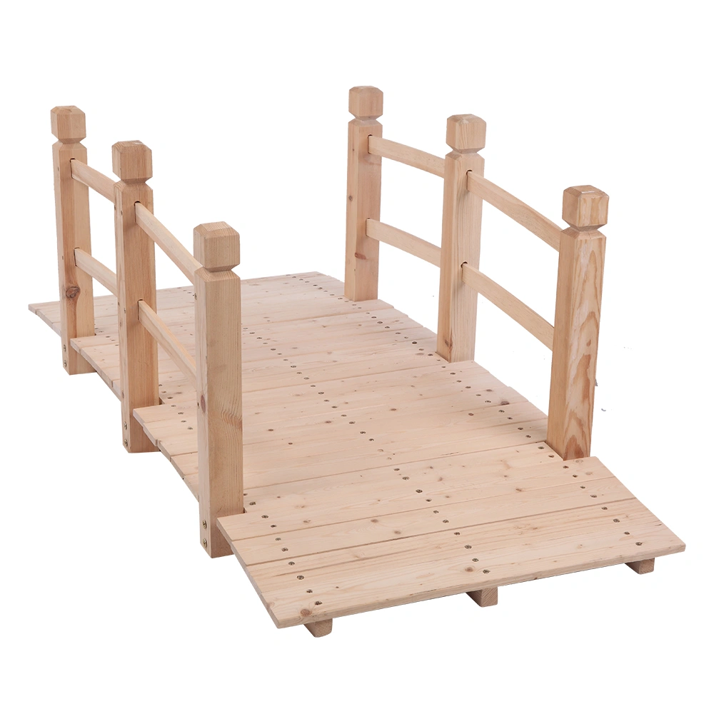 Arch Bridge Small Wooden Bridge Courtyard Outdoor Anticorrosive Wood Landscape Bridge Burlywood view 23