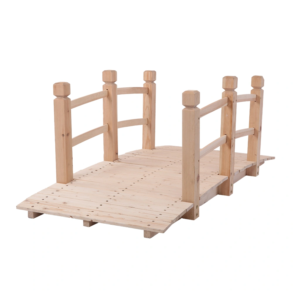 Arch Bridge Small Wooden Bridge Courtyard Outdoor Anticorrosive Wood Landscape Bridge Burlywood view 8