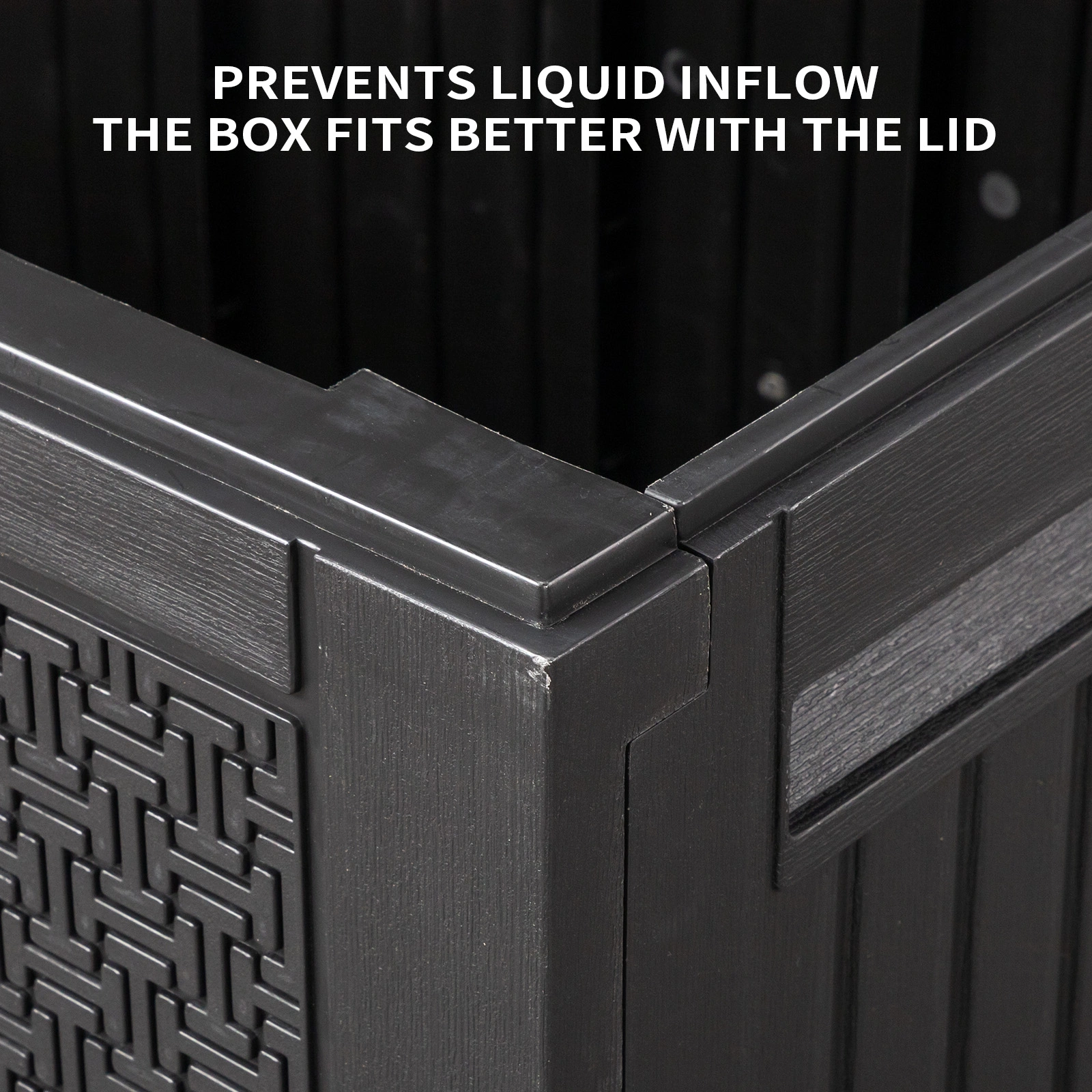 90gal Outdoor Garden Plastic Storage Deck Box Chest Tools Cushions Toys Lockable Seat view 5