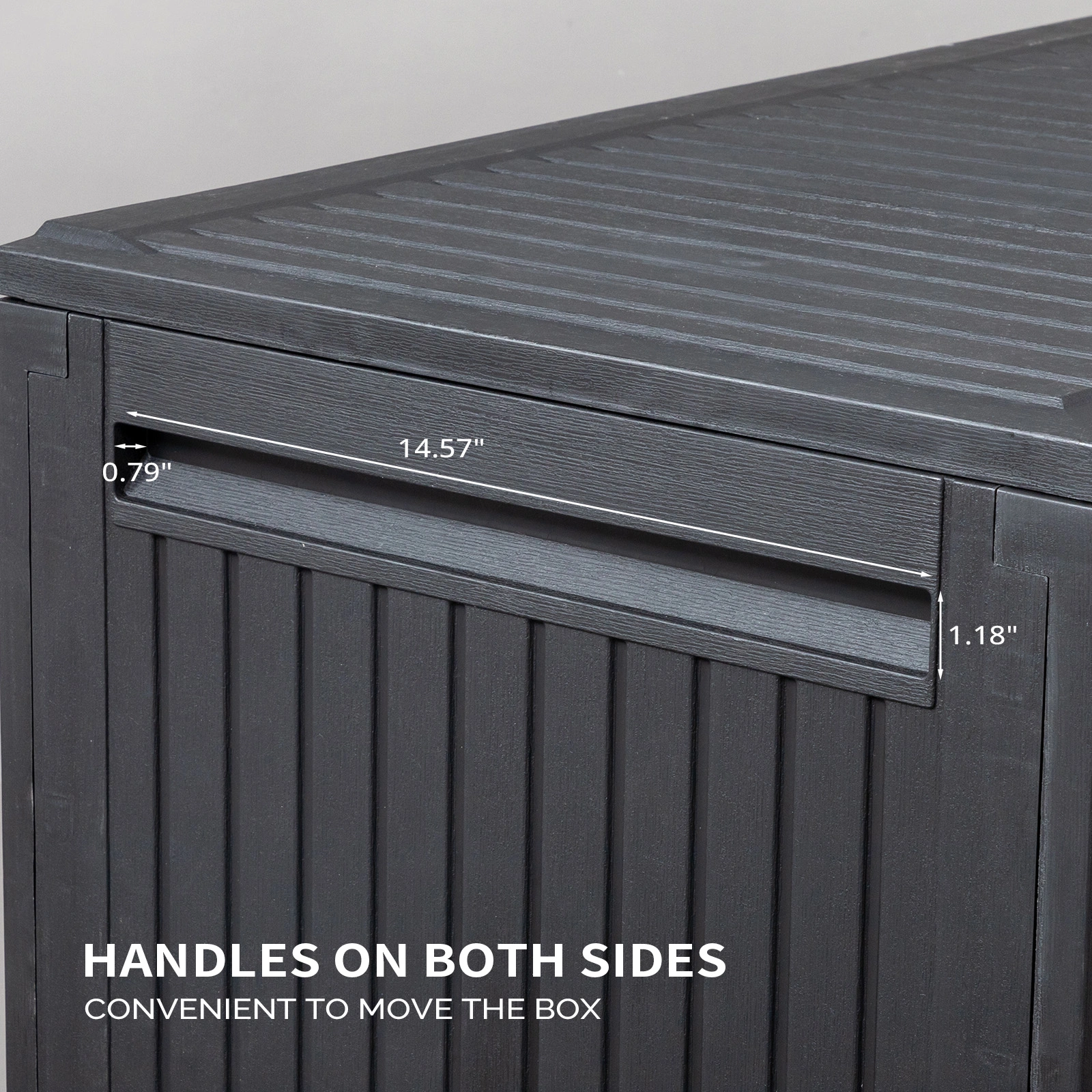90gal Outdoor Garden Plastic Storage Deck Box Chest Tools Cushions Toys Lockable Seat view 6