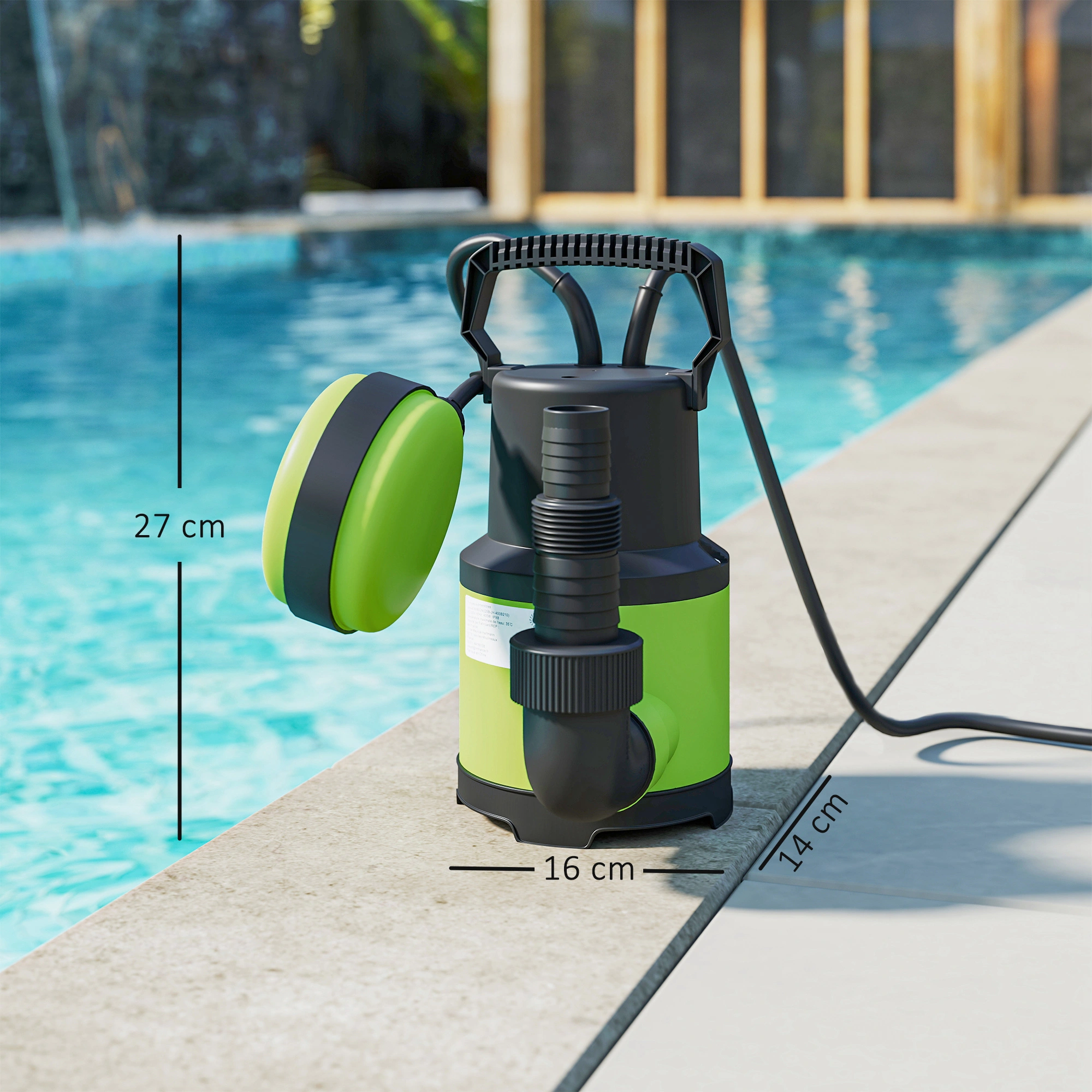 Submersible Water Pump, 12V DC Bilge Transfer Pump, 1000L/H Flow Rate, 1.3HP, Quiet Operation, 25ft Hose view 3