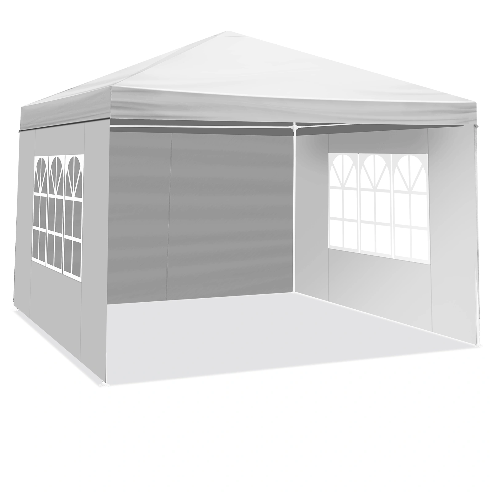 3x3m Three Sides Waterproof Tent with Spiral Tubes - White view 4