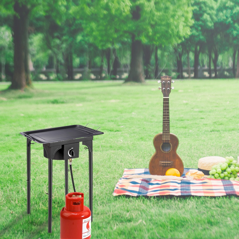 Outdoor Camp Stove High Pressure Propane Gas Cooker Portable Cast Iron Patio Cooking Burner (Single Burner 75000-BTU) view 12