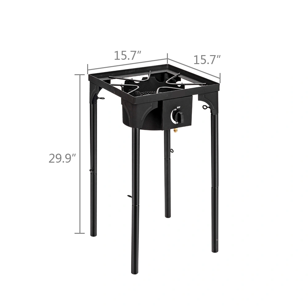 Outdoor Camp Stove High Pressure Propane Gas Cooker Portable Cast Iron Patio Cooking Burner (Single Burner 75000-BTU) view 13