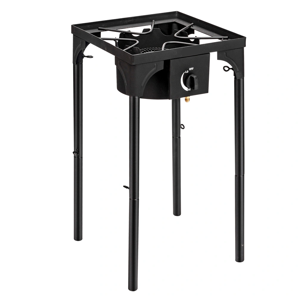 Outdoor Camp Stove High Pressure Propane Gas Cooker Portable Cast Iron Patio Cooking Burner (Single Burner 75000-BTU) view 6