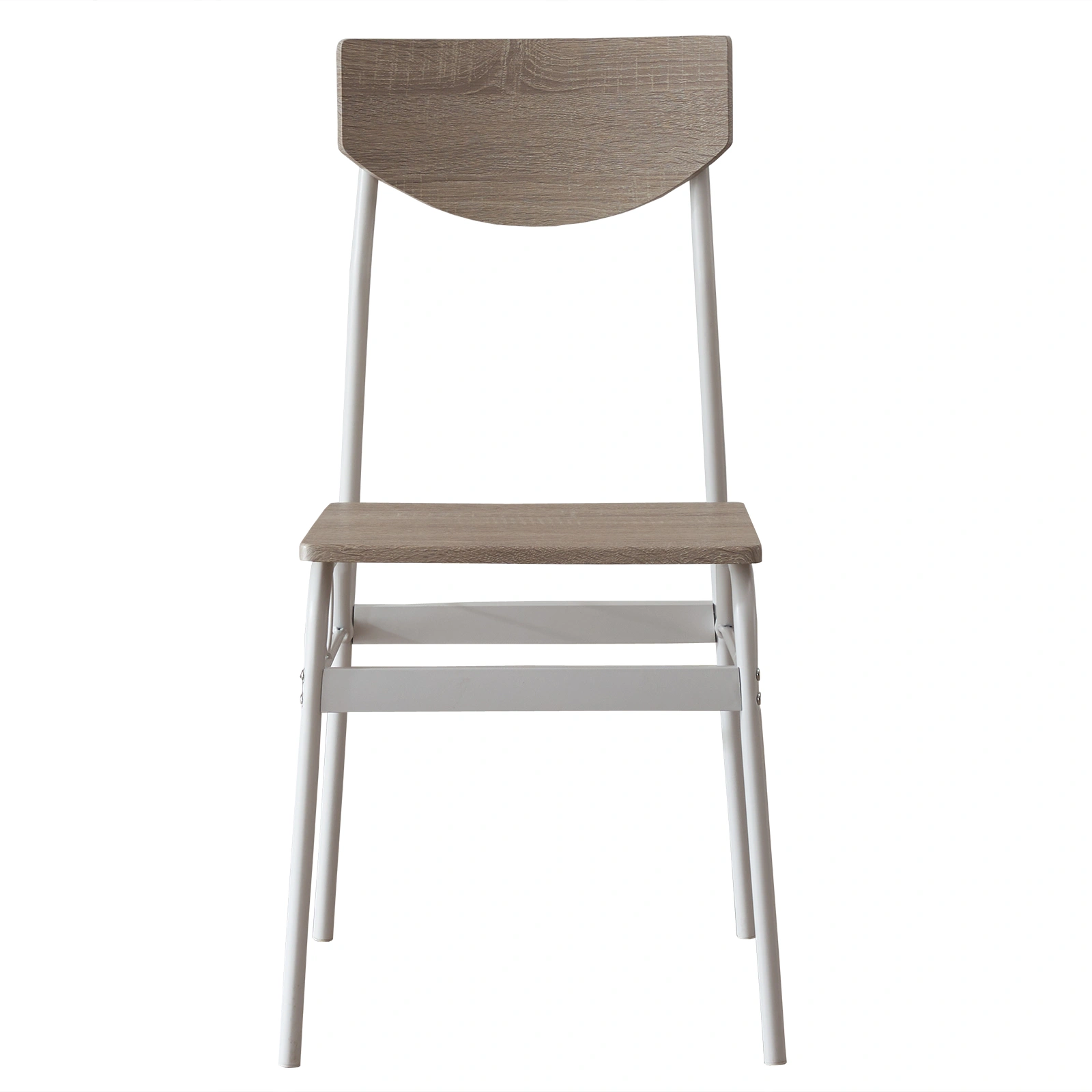 Modern 6-Piece Dining Set with Storage Racks, Rectangular Table, 4 Chairs & Bench, Steel Frame, White Oak view 13