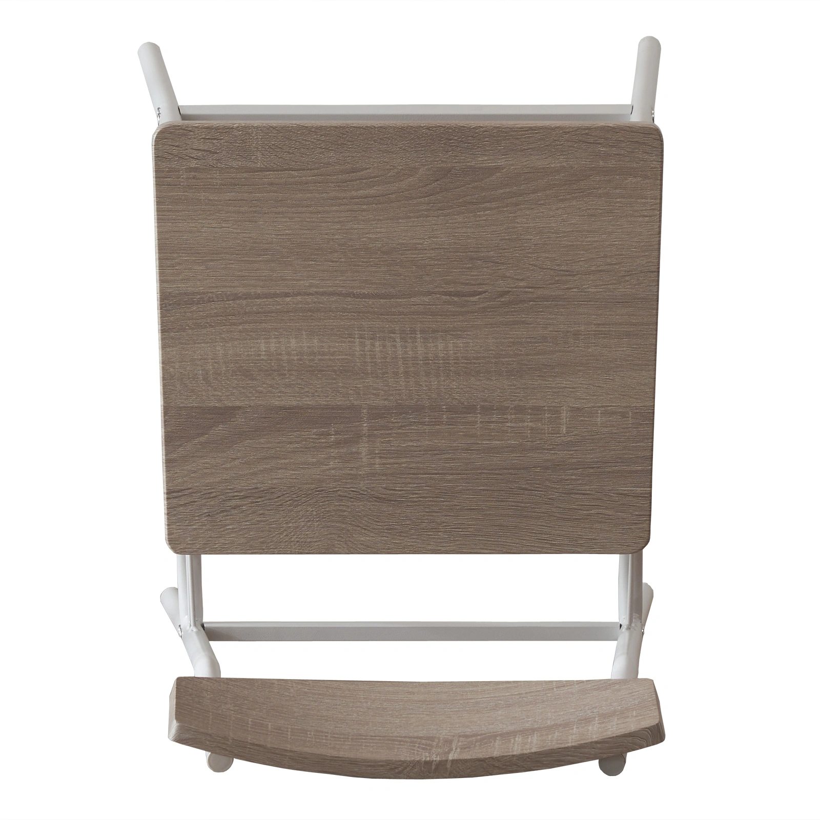 Modern 6-Piece Dining Set with Storage Racks, Rectangular Table, 4 Chairs & Bench, Steel Frame, White Oak view 16