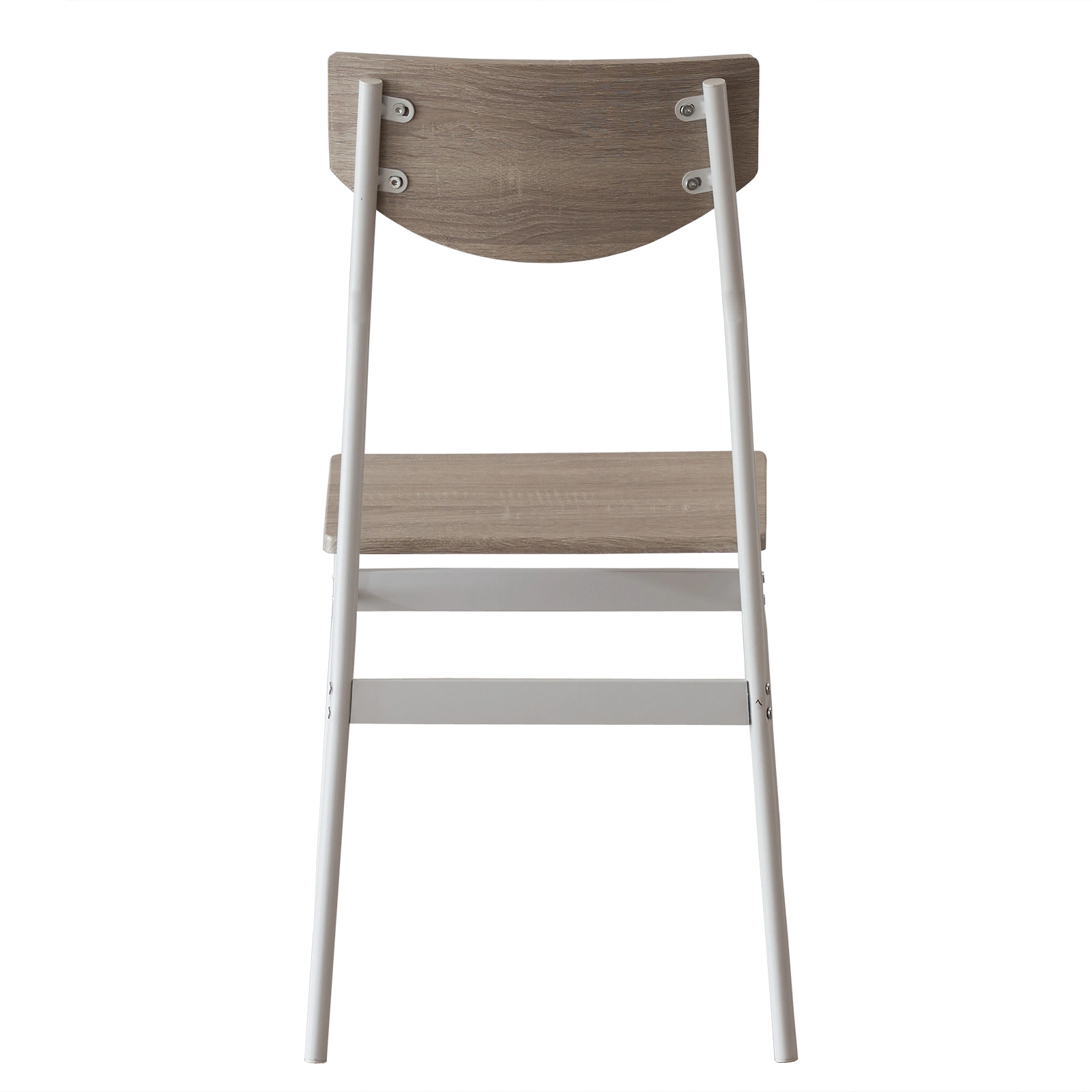 Modern 6-Piece Dining Set with Storage Racks, Rectangular Table, 4 Chairs & Bench, Steel Frame, White Oak view 2