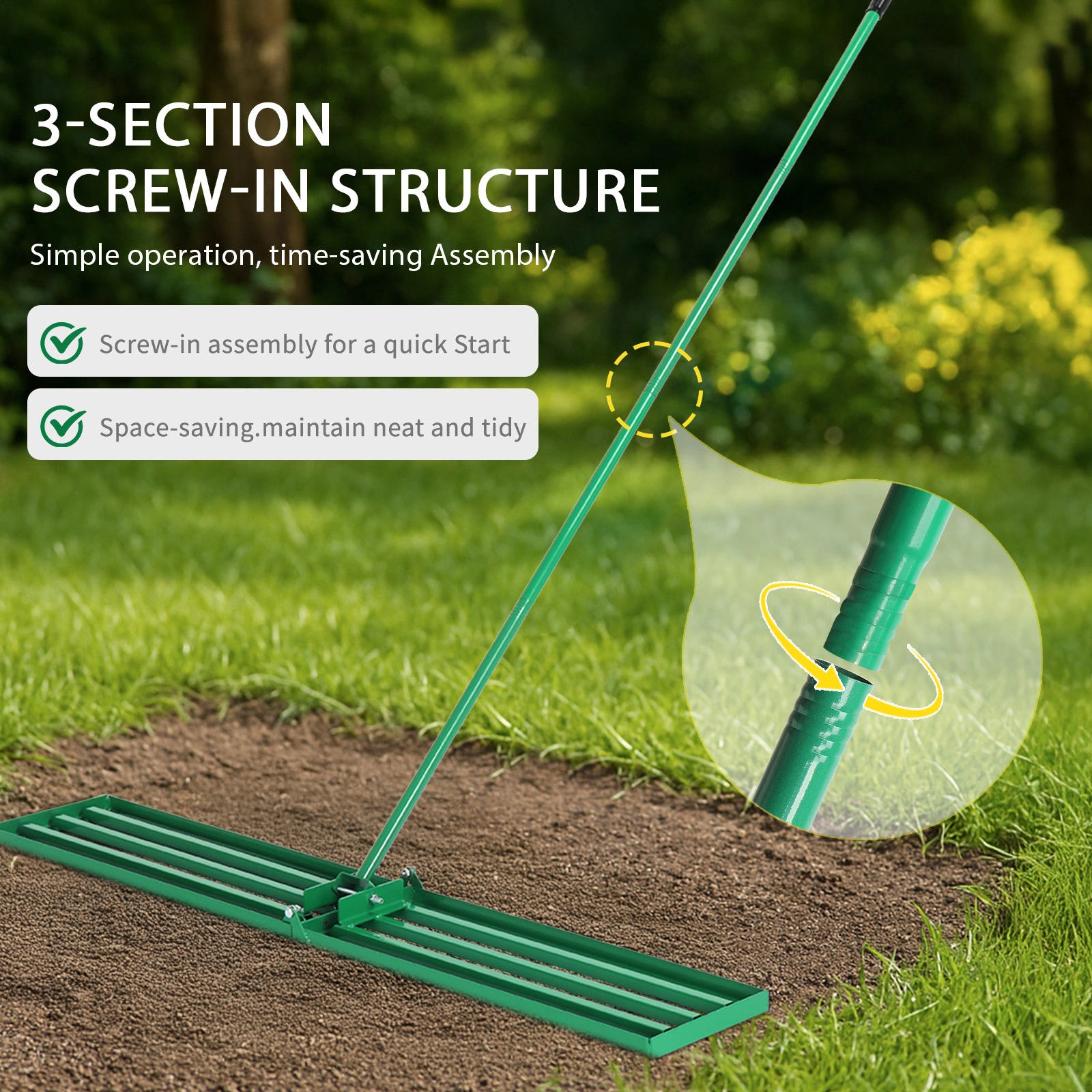 36*9.8*75inch Lawn Leveling Rake view 11