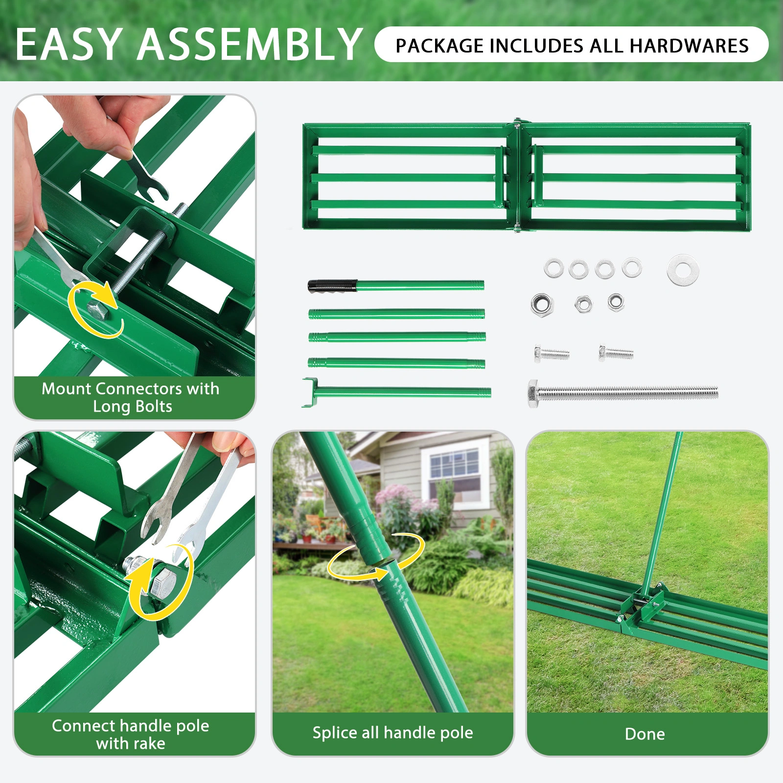 36*9.8*75inch Lawn Leveling Rake view 7