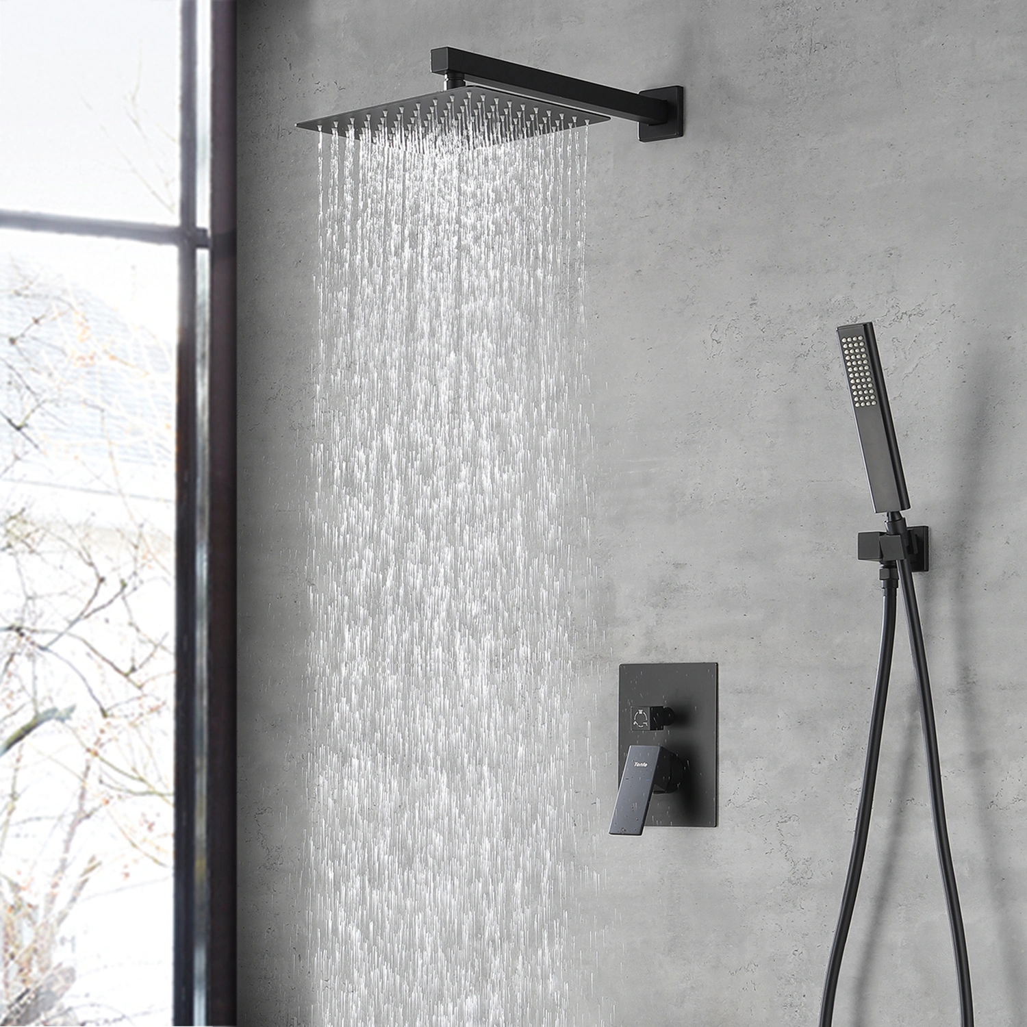 Male NPT Matte Black Shower System, Shower Faucet Set for Bathroom Shower Fixtures with 12 Inch Rain Shower Head and Handheld[Unable ship on weekends, TK/TEMU only for pickup, only TX10643 warehouse supports GOFO] view 7