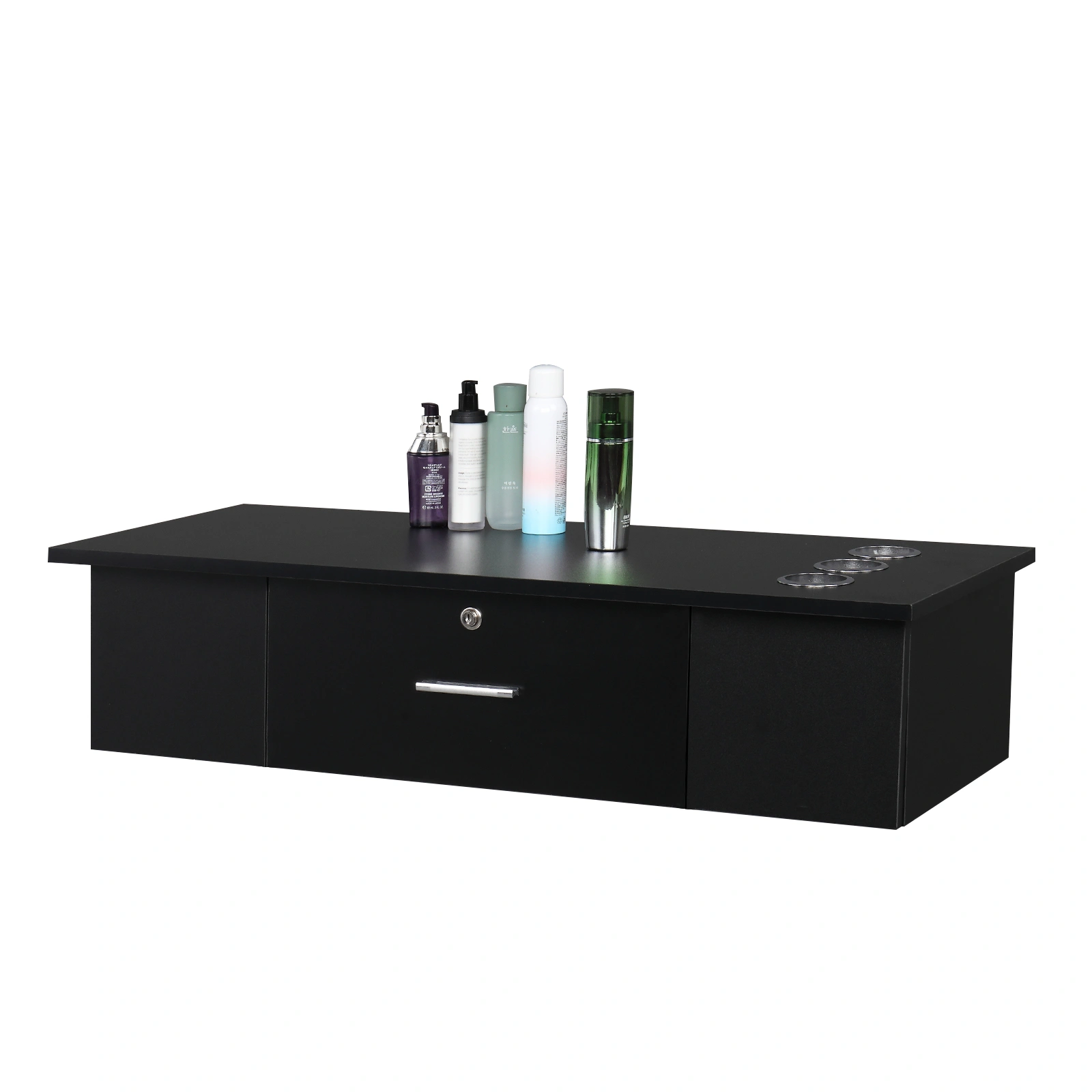 Classic Salon Wall Mount Styling Station Beauty Salon Spa Locking Cabinet Black view 17