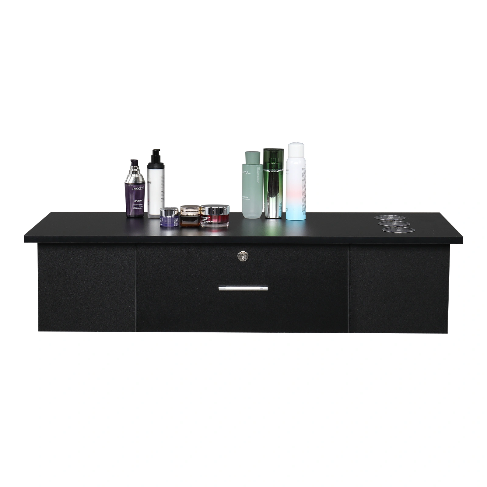 Classic Salon Wall Mount Styling Station Beauty Salon Spa Locking Cabinet Black view 19
