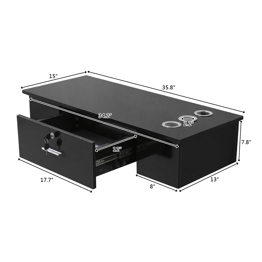 Classic Salon Wall Mount Styling Station Beauty Salon Spa Locking Cabinet Black view 7