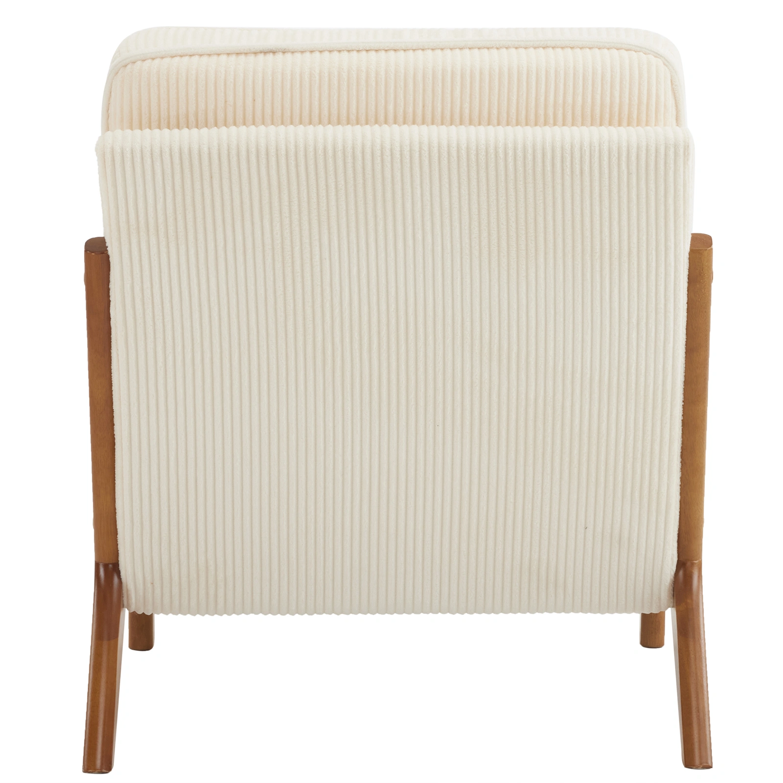 Low Arm Accent Chair - Off-White Corduroy Upholstered Indoor Lounge Chair, Compact Single Seater with Sturdy Frame (330LBS Weight Capacity) view 24