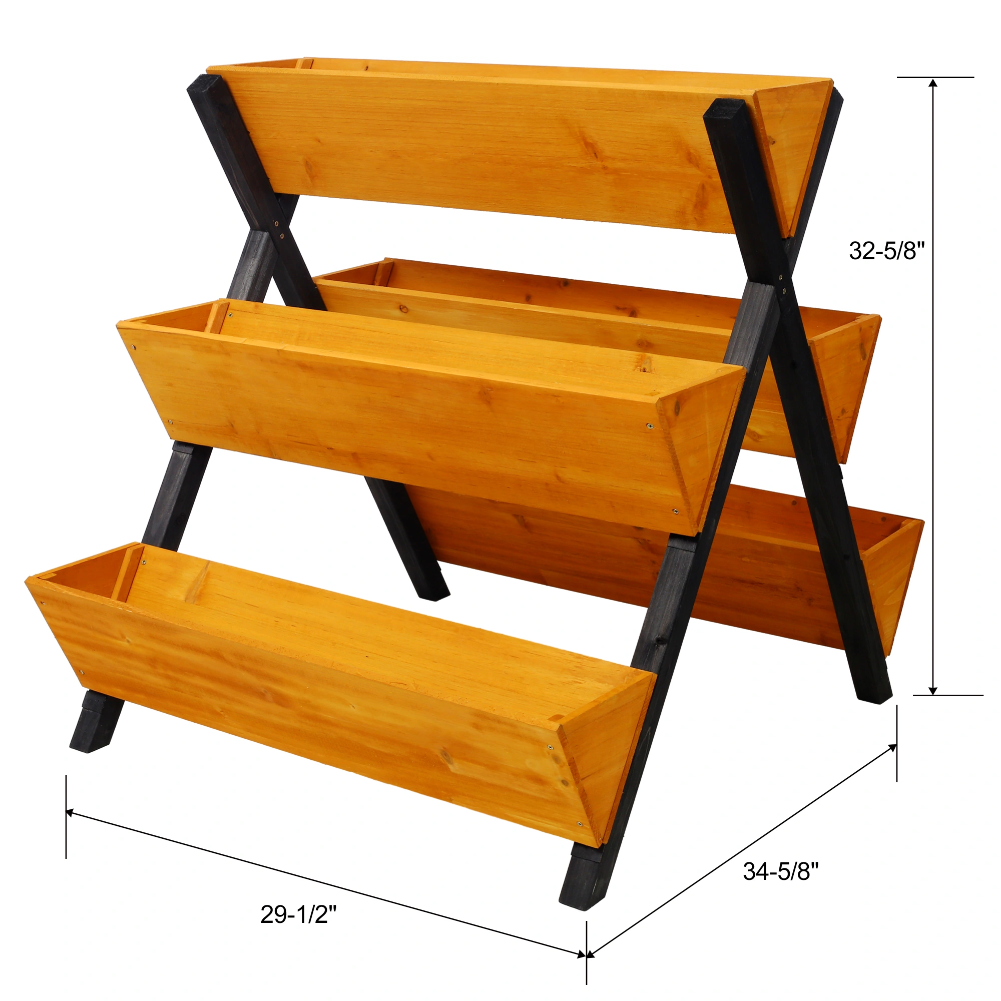 3 Tiers Wooden Vertical Raised Garden Bed with Legs,Brown Planter Raised Beds Kit for Flowers Herbs Vegetables view 10