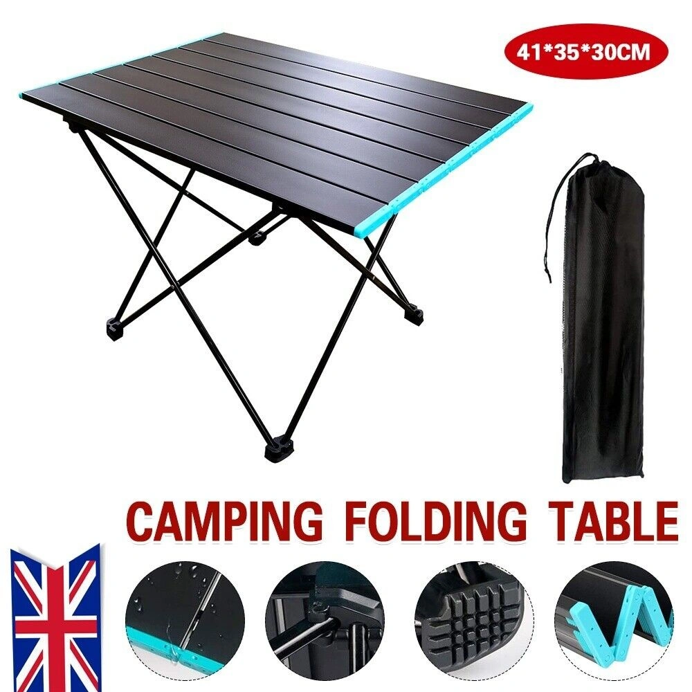 Lightweight Folding Camping Table Portable Picnic Table with Aluminium Frame & Carry Bag for Outdoor view 3
