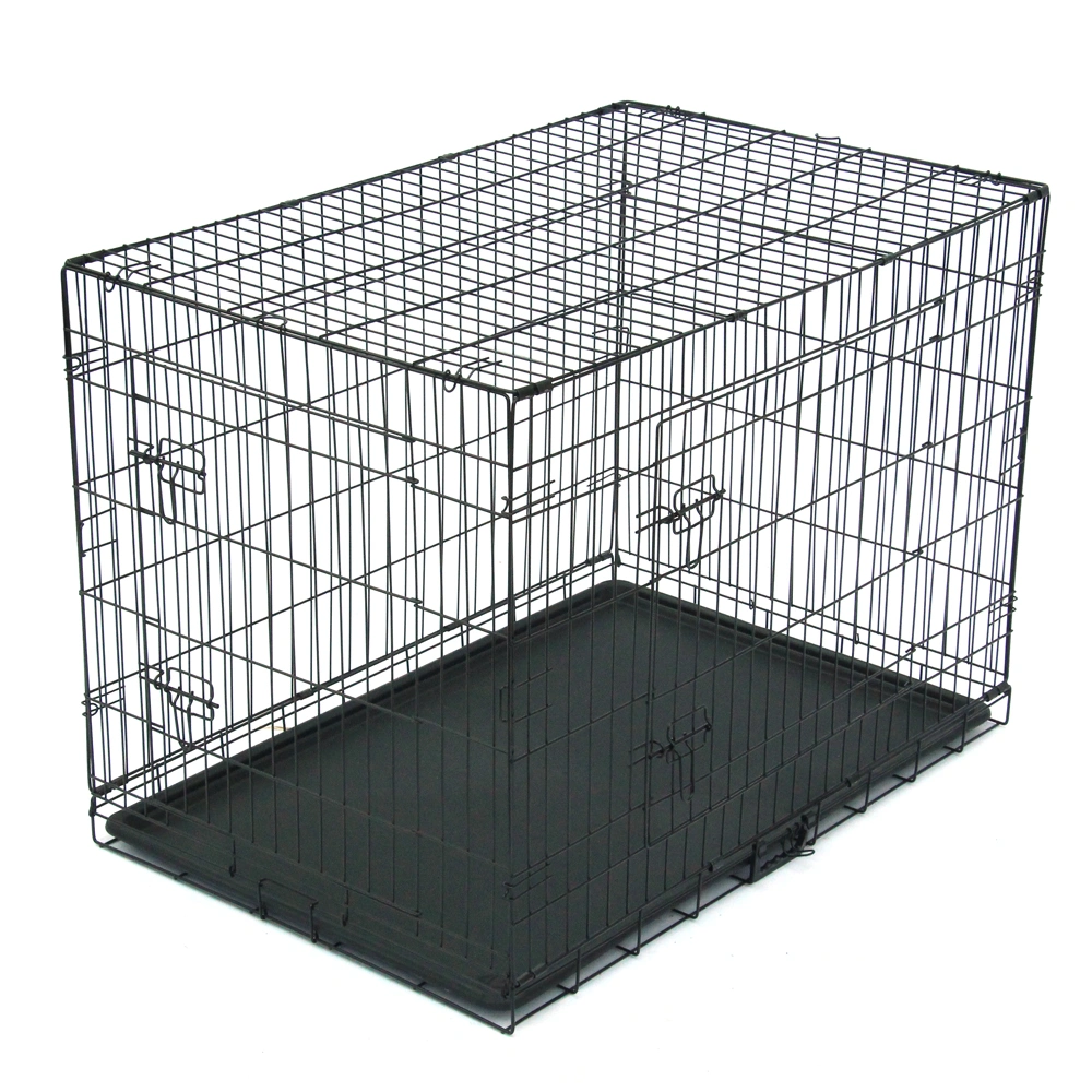 42" Folding Steel Pet Kennel - Wire Metal Crate & Playpen for Cats & Dogs