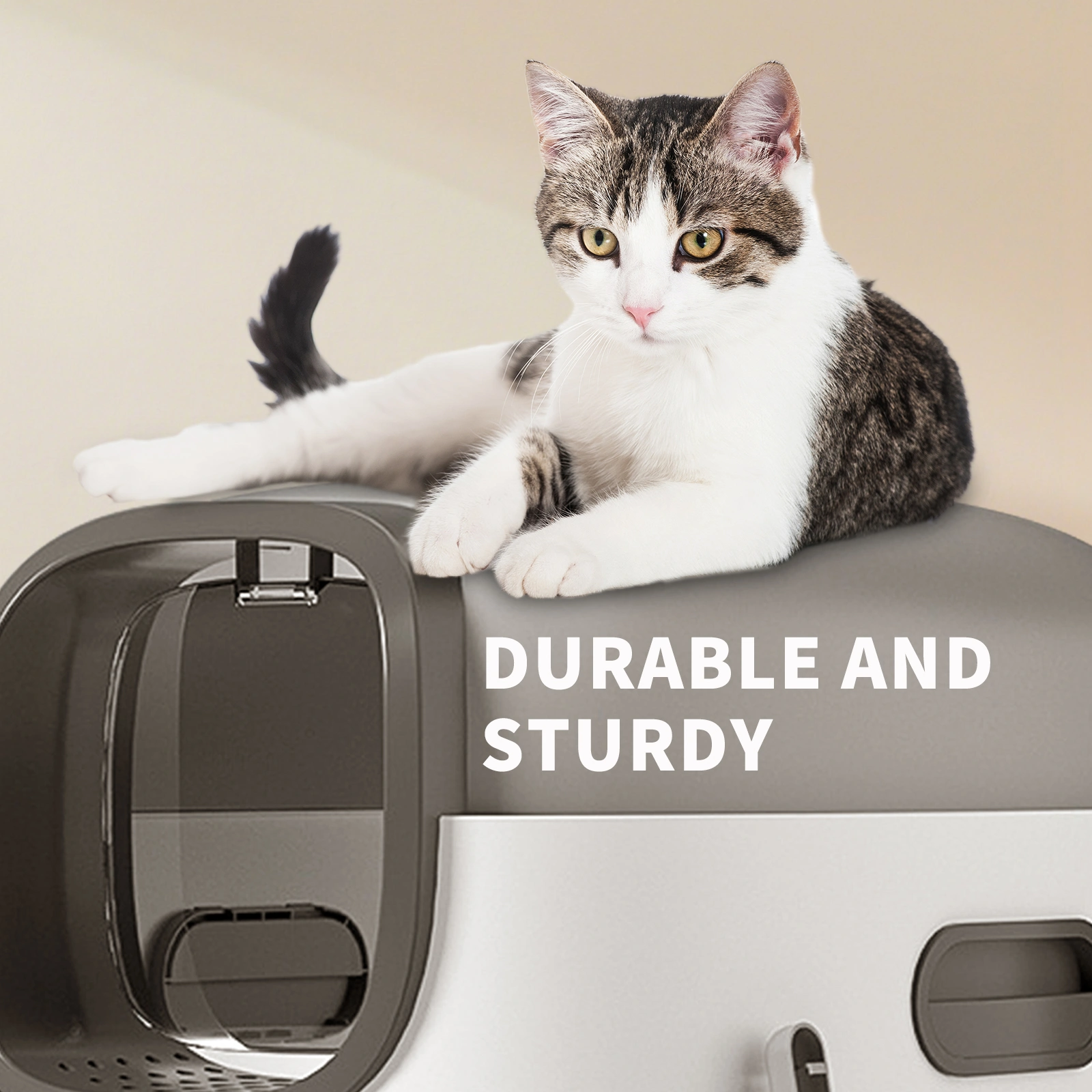 E Classic Grey Cat litter Box - Simple and Practical, Large Space, High Cost Effective Choice view 6
