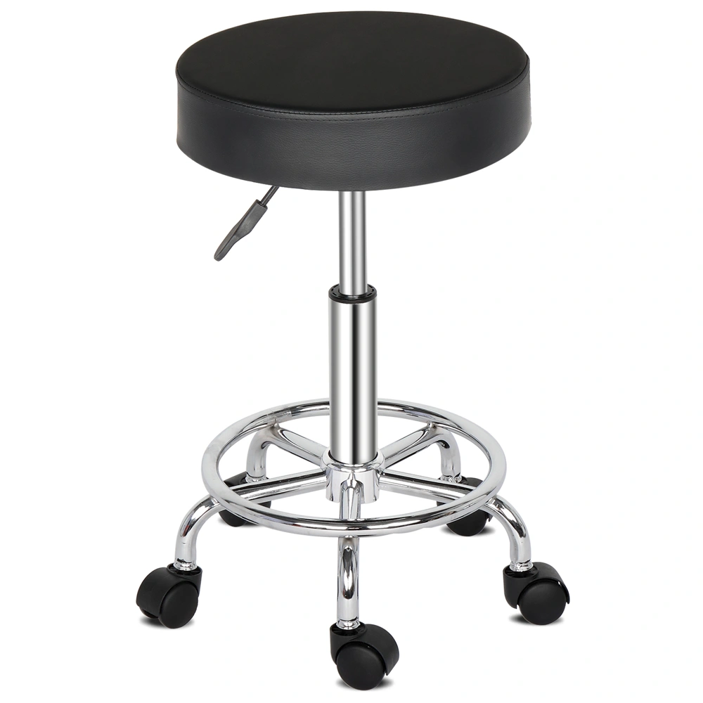 Professional Salon Stool with Spider Base - 8cm Thick Molded Foam, Semi-PU Leather, SGS Certified Gas Lift, 150kg Capacity, Nylon Casters (Black) view 18