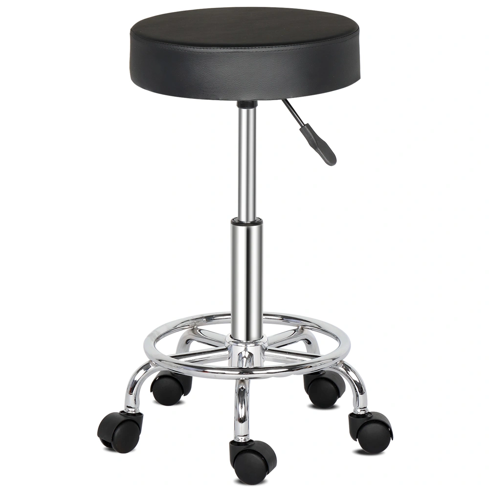 Professional Salon Stool with Spider Base - 8cm Thick Molded Foam, Semi-PU Leather, SGS Certified Gas Lift, 150kg Capacity, Nylon Casters (Black) view 22