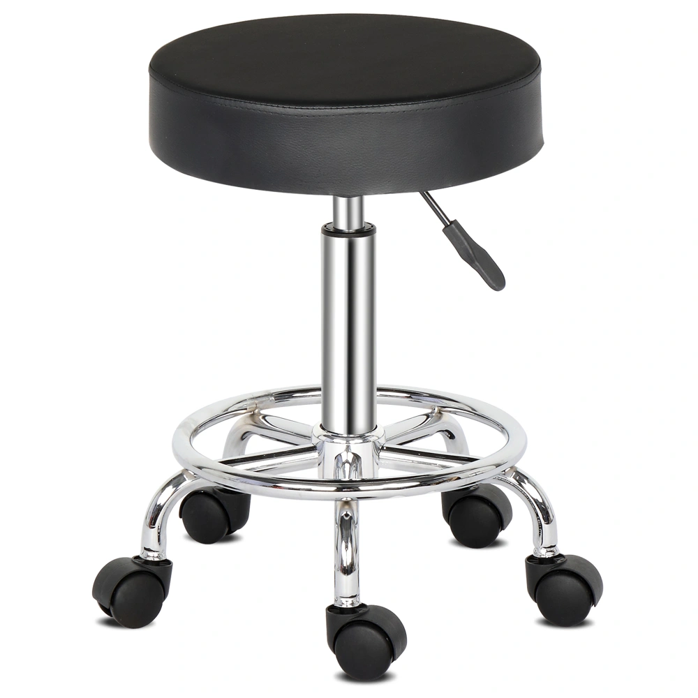 Professional Salon Stool with Spider Base - 8cm Thick Molded Foam, Semi-PU Leather, SGS Certified Gas Lift, 150kg Capacity, Nylon Casters (Black) view 26