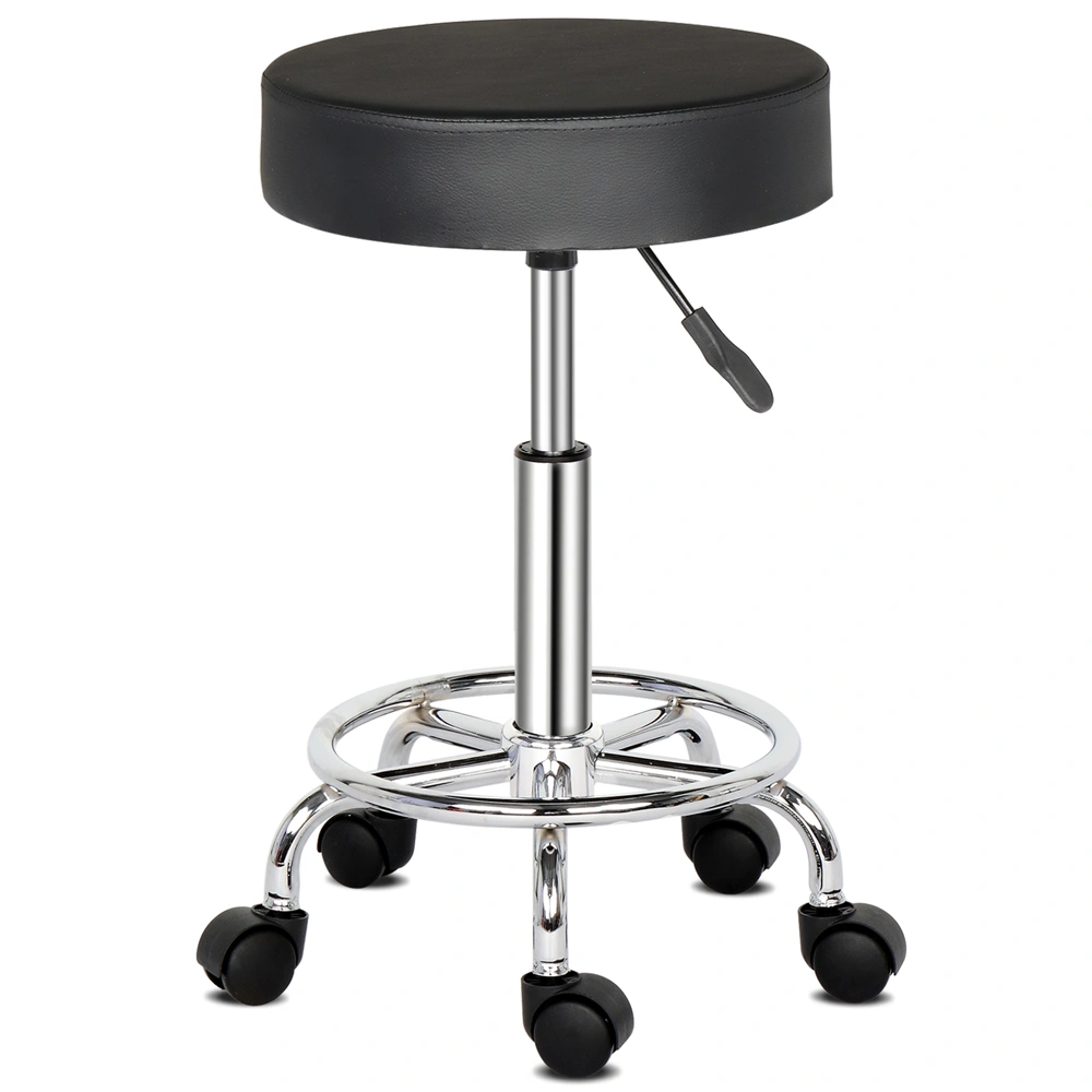 Professional Salon Stool with Spider Base - 8cm Thick Molded Foam, Semi-PU Leather, SGS Certified Gas Lift, 150kg Capacity, Nylon Casters (Black) view 27