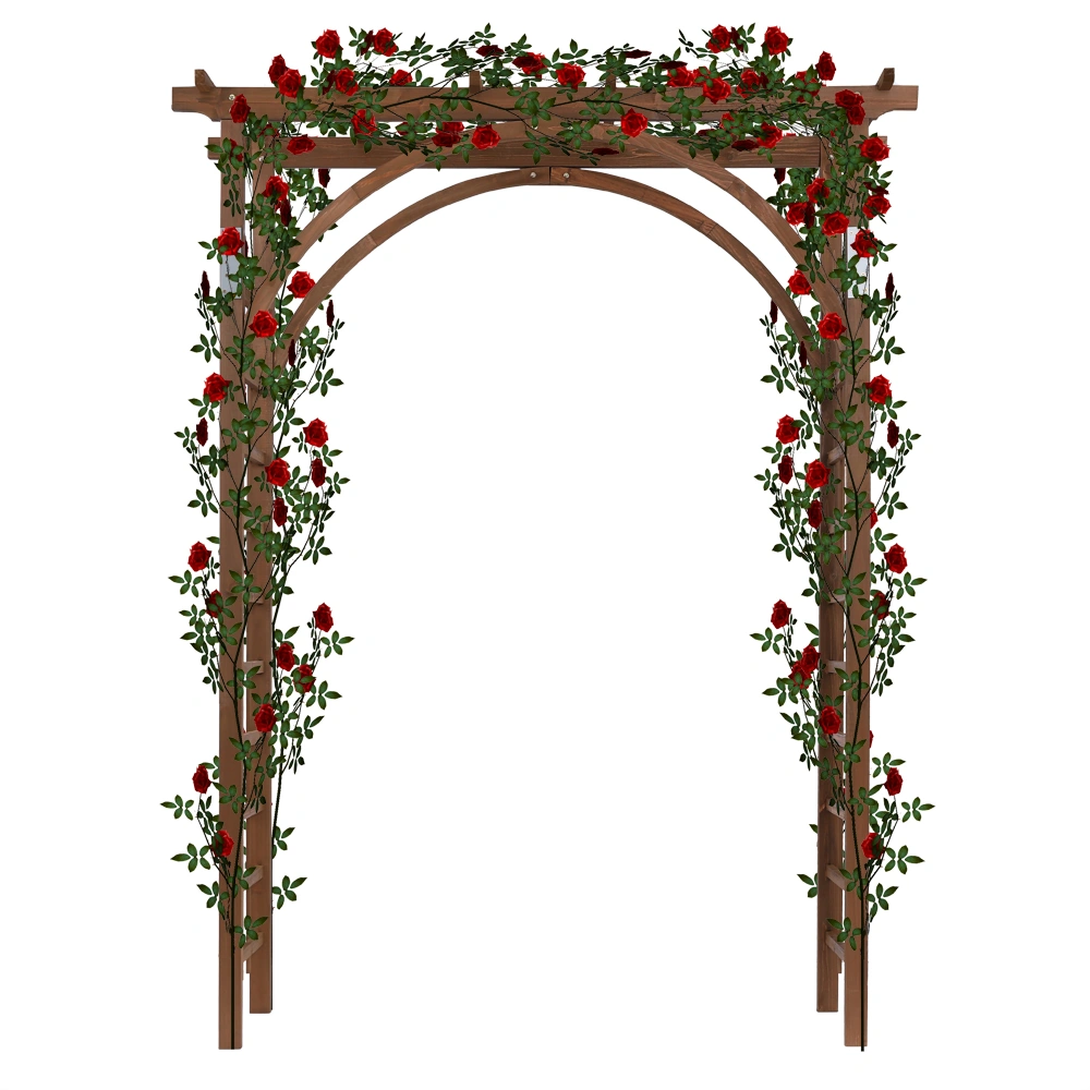 Beautiful And Practical Garden Arch Dark Brown view 12