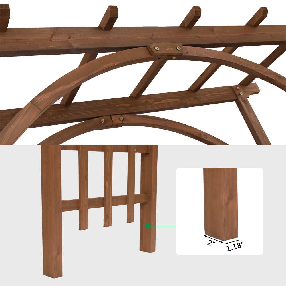 Beautiful And Practical Garden Arch Dark Brown view 19