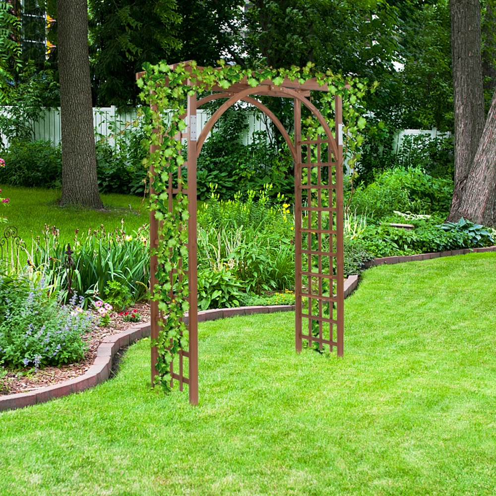 Beautiful And Practical Garden Arch Dark Brown view 20