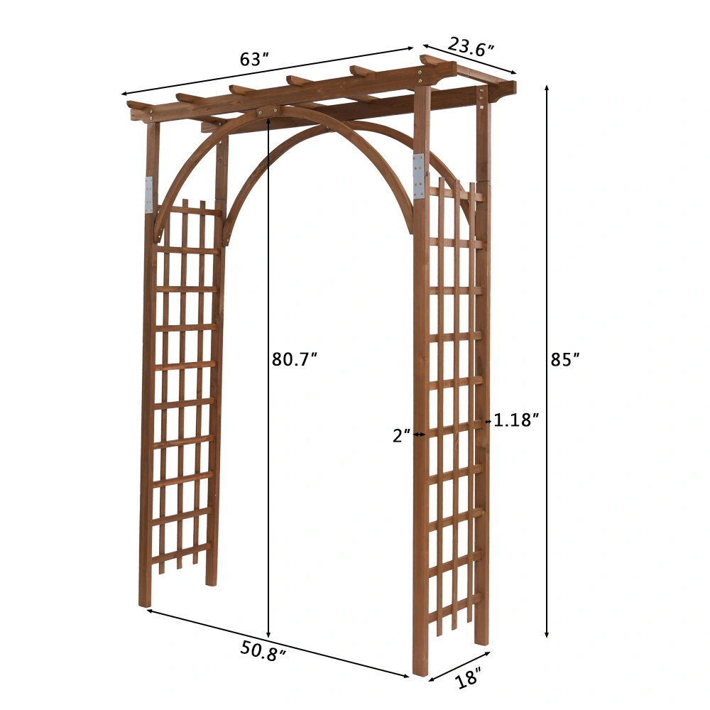 Beautiful And Practical Garden Arch Dark Brown view 8