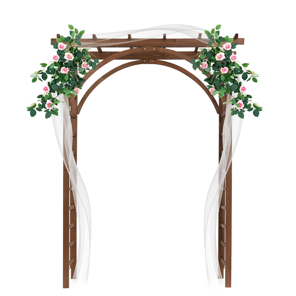 Beautiful And Practical Garden Arch Dark Brown view 9