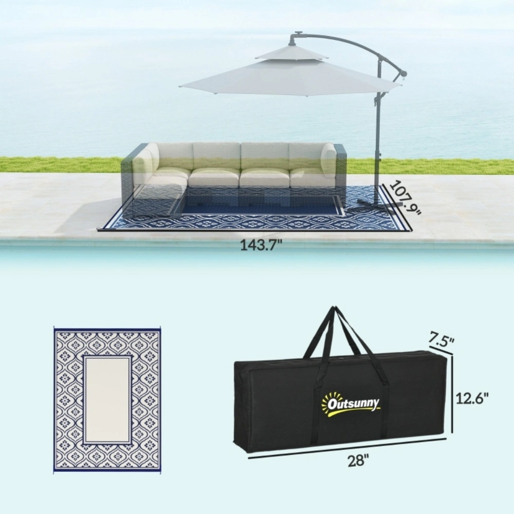 Reversible Outdoor Rug, Amazon Shipping Prohibited by WalMart view 4