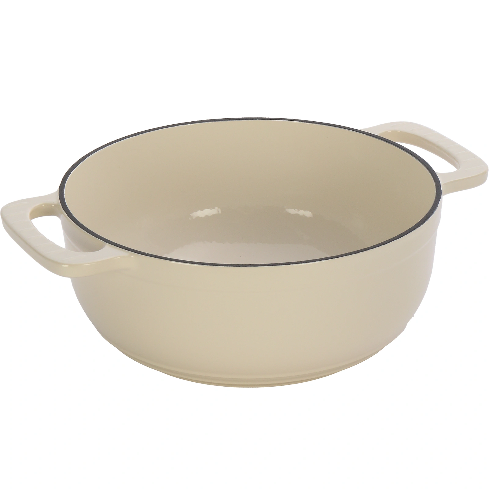 Cast iron 6QT cooking pot - ceramic white - comes with two silicone gloves - Enamel pot view 2