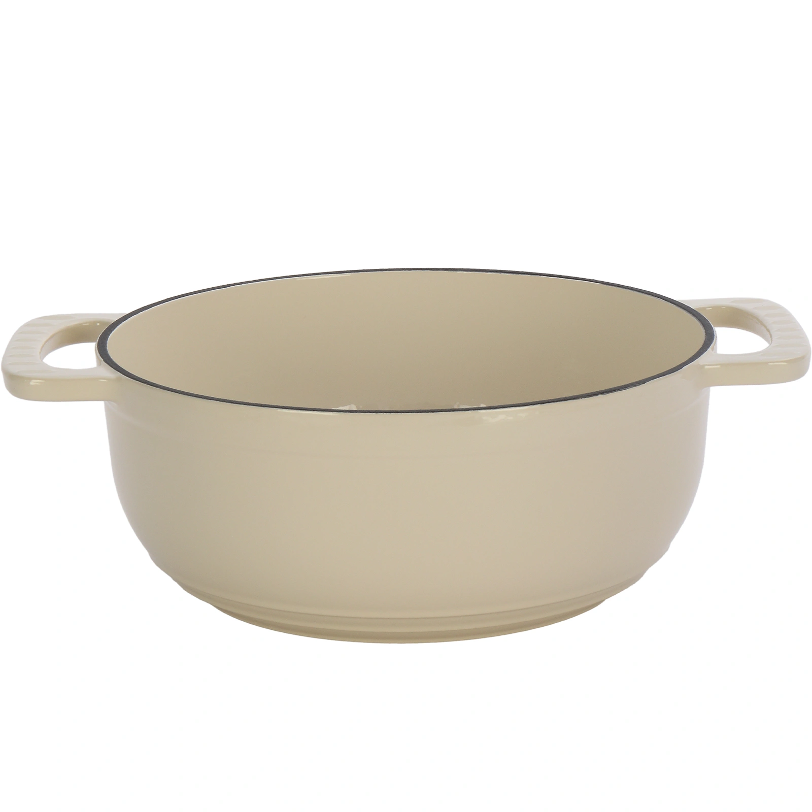 Cast iron 6QT cooking pot - ceramic white - comes with two silicone gloves - Enamel pot view 4