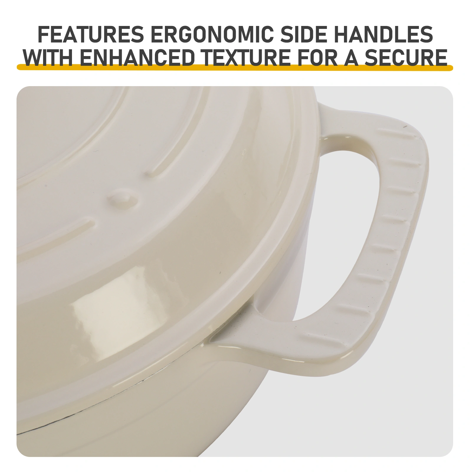 Cast iron 6QT cooking pot - ceramic white - comes with two silicone gloves - Enamel pot view 5