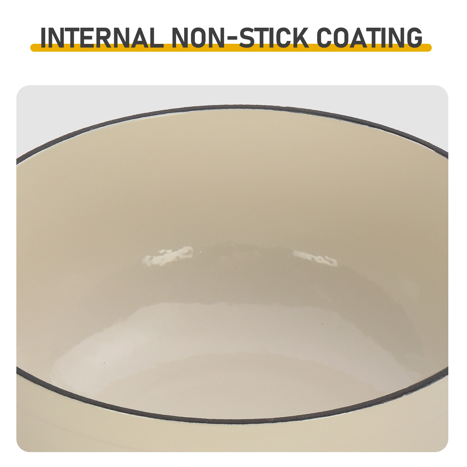 Cast iron 6QT cooking pot - ceramic white - comes with two silicone gloves - Enamel pot view 9