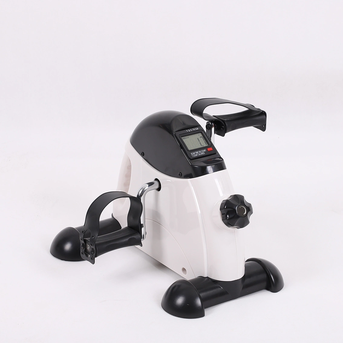 White Hydraulic Mini Exercise Pedal Bike - 120KG Load Capacity Leg Trainer for Home Gym Indoor Cycling Fitness