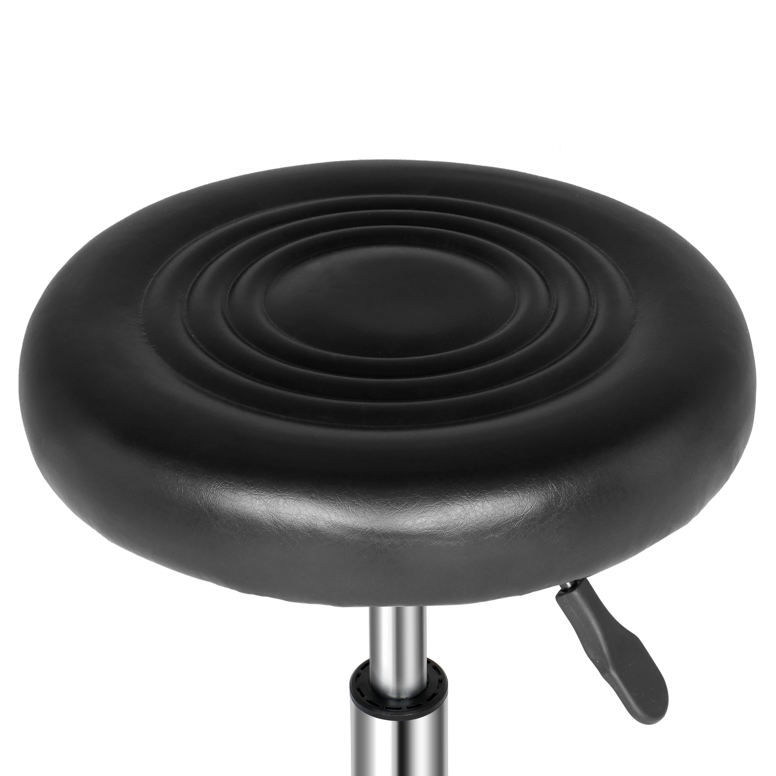 Round Stool with Lines Rotation Bar Stool Black view 8