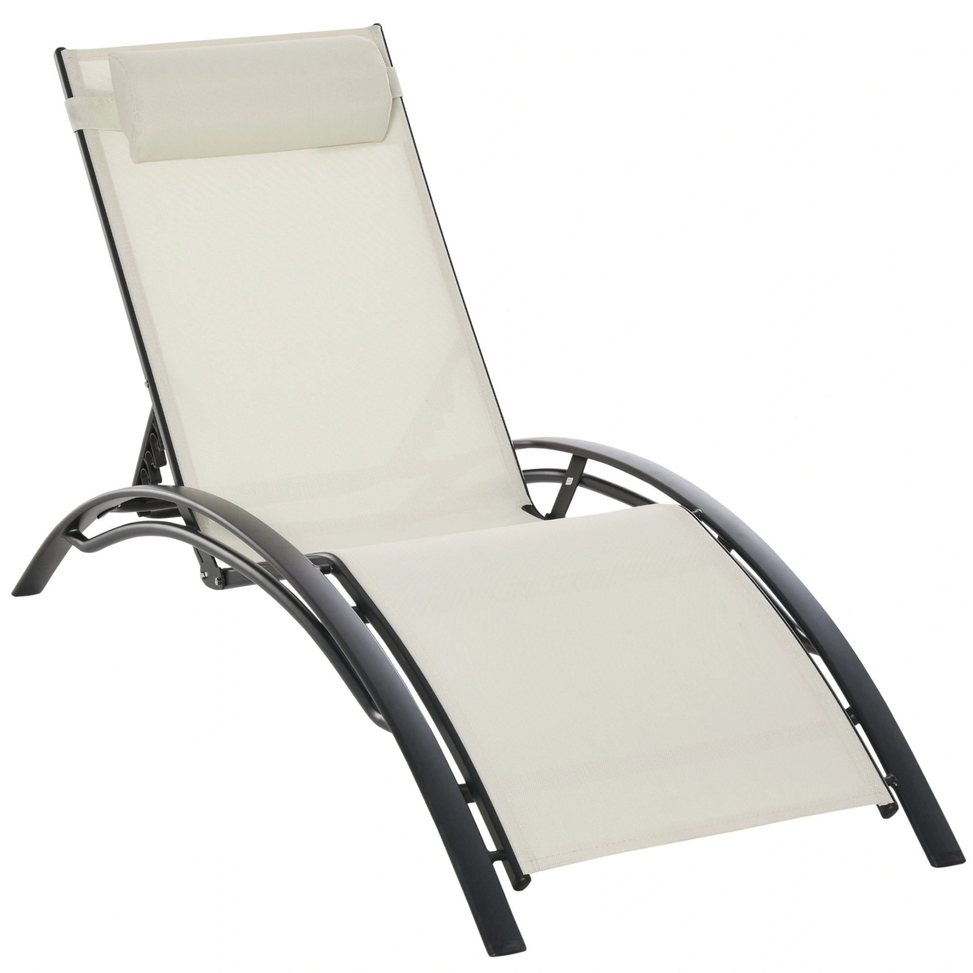 Folding Lounge Chair Recliner, Portable Rocking Chair with Cup Holder, Heavy Duty Steel Frame Outdoor Folding Chair for Patio Deck Garden view 2