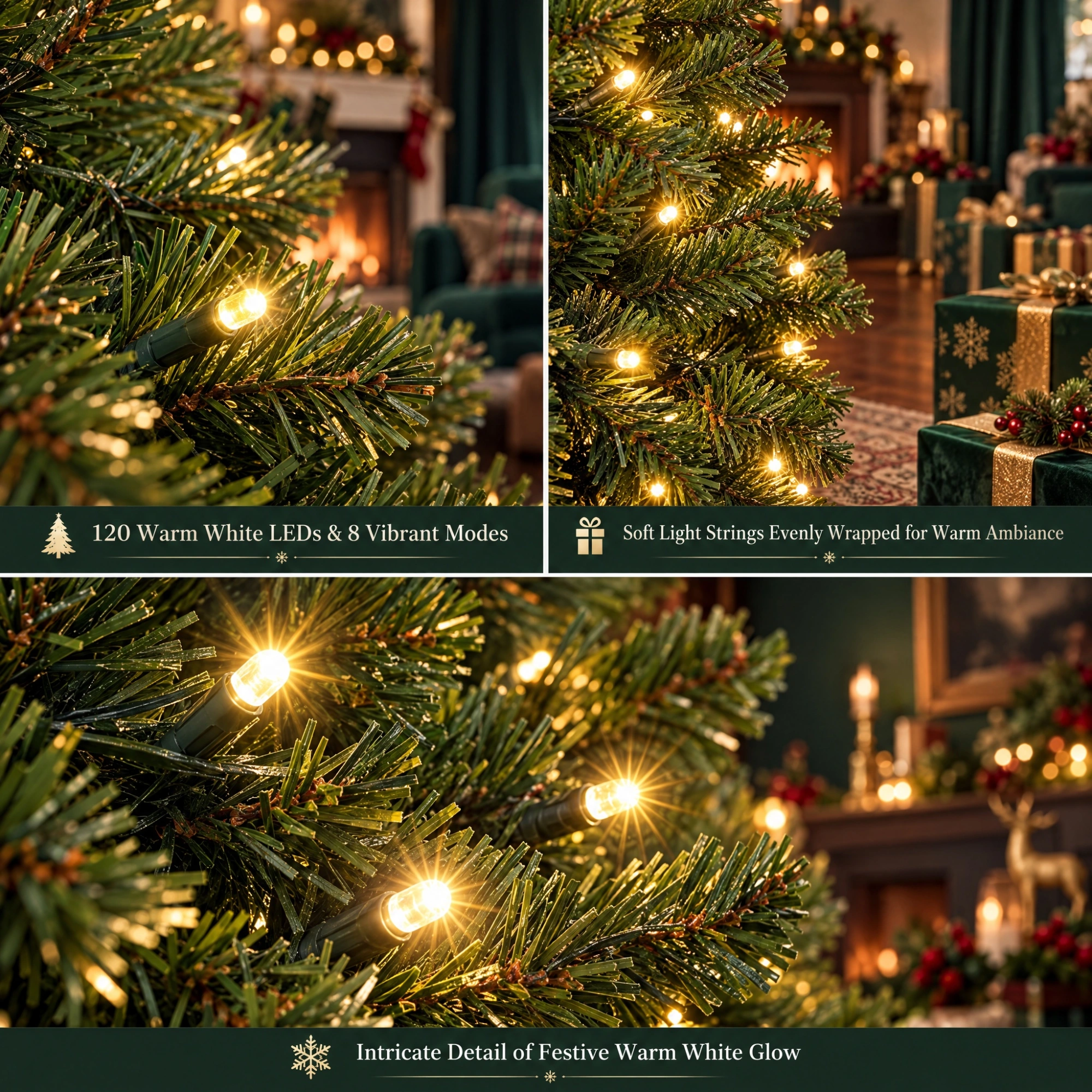 4 FT Pre-Lit Artificial Christmas Tree, Trophy Base, 120 Warm Lights, 211 Branch Tips, Remote Control, Green Potted Xmas Tree for Home Office Holiday Decor view 9