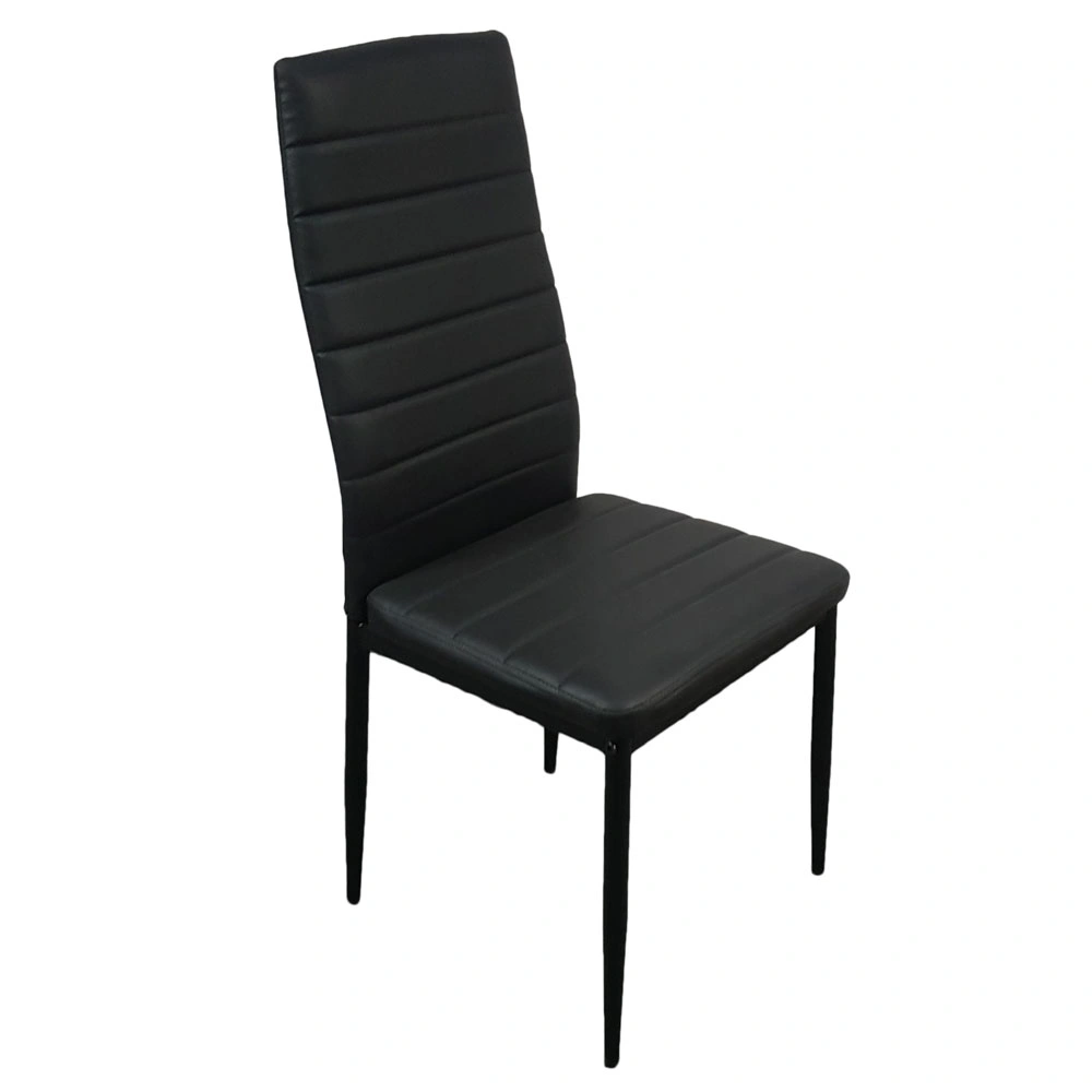 4pcs Black Dining Chairs High Backrest Stripping Texture Assembled Upholstered Modern Chair view 10