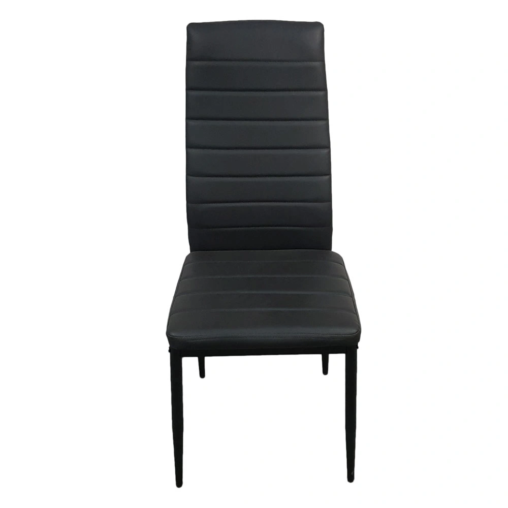 4pcs Black Dining Chairs High Backrest Stripping Texture Assembled Upholstered Modern Chair view 11