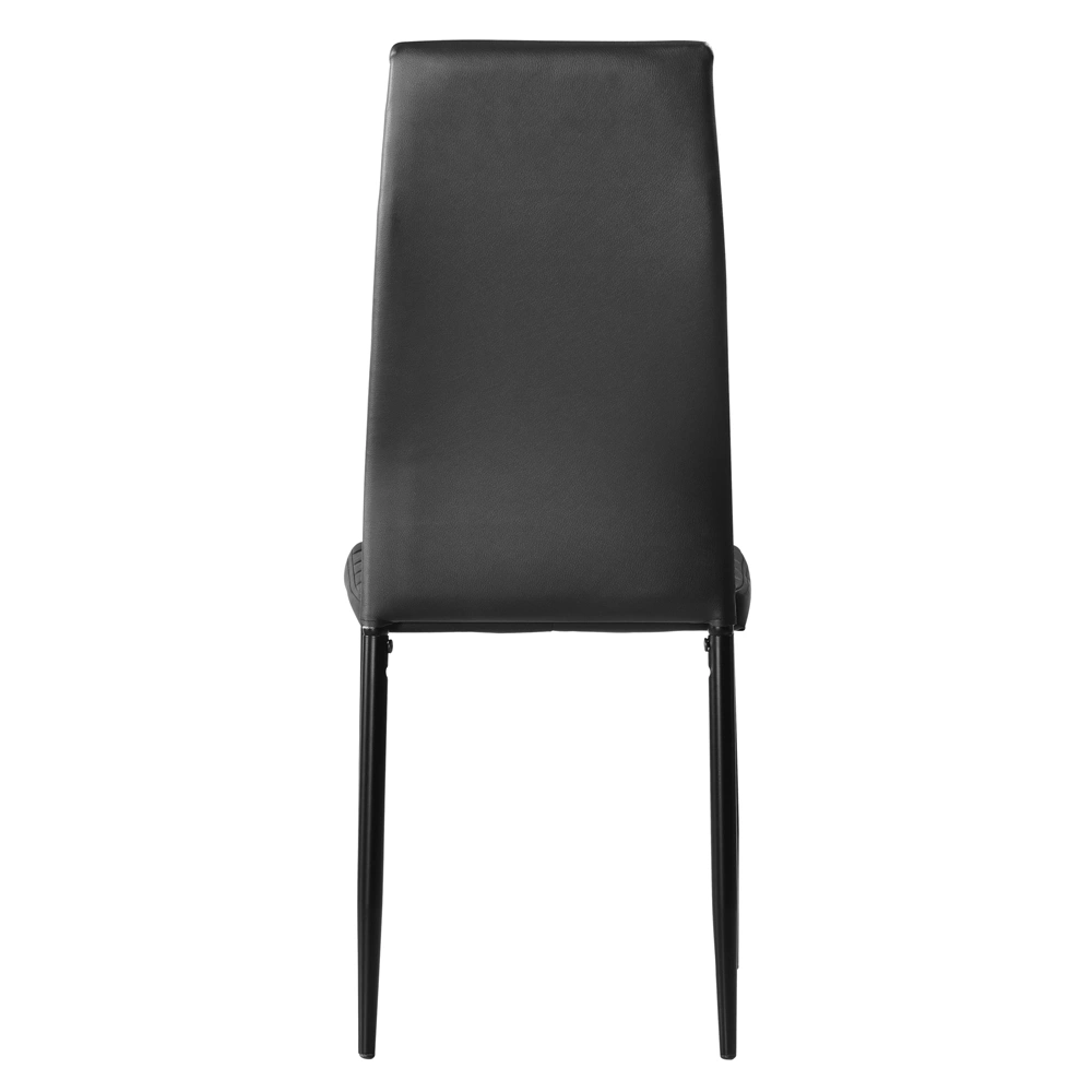 4pcs Black Dining Chairs High Backrest Stripping Texture Assembled Upholstered Modern Chair view 3