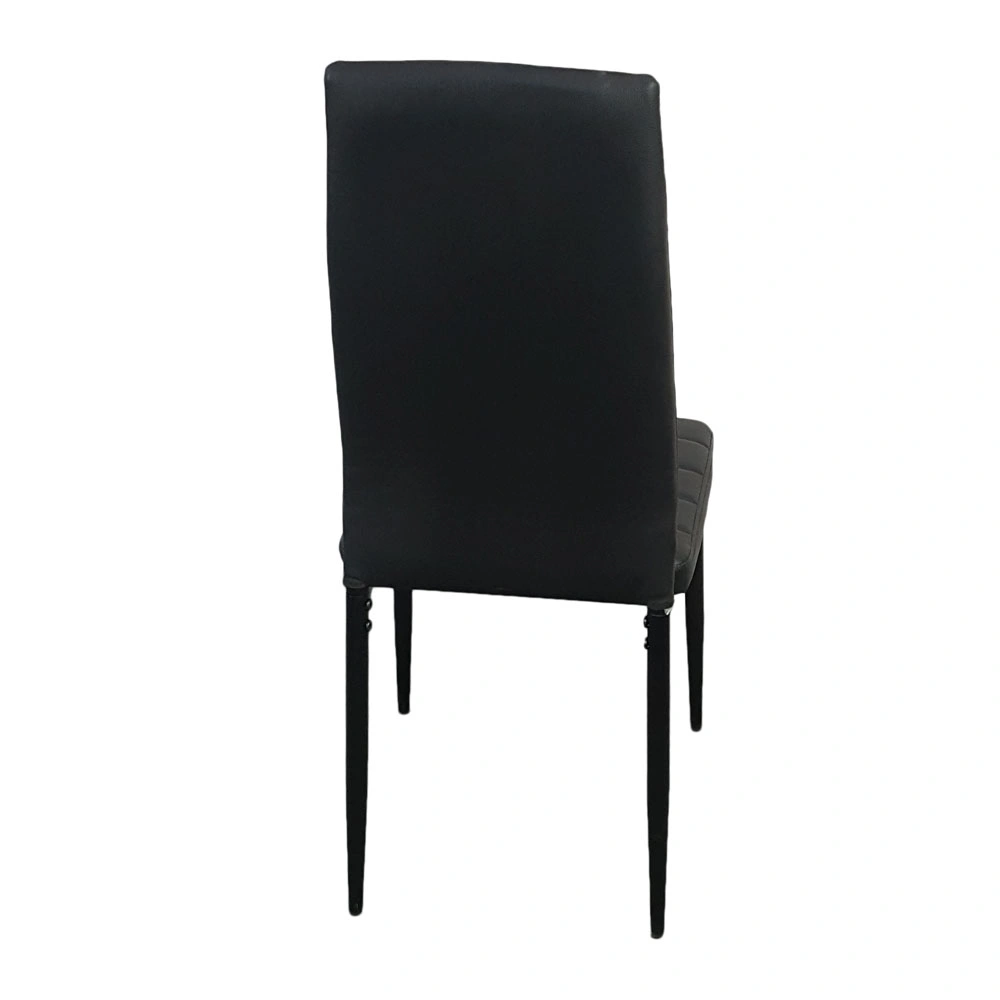 4pcs Black Dining Chairs High Backrest Stripping Texture Assembled Upholstered Modern Chair view 6